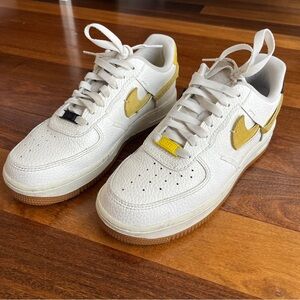 yellow & black asymmetric air force 1s | nike | size 8.5